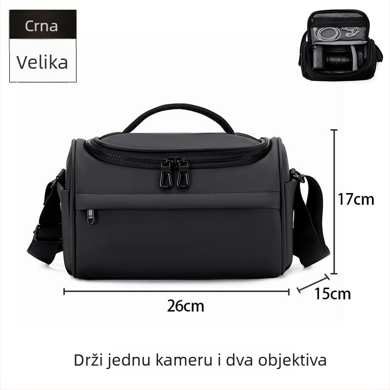 Torba za kameru – vodootporna, otporna na habanje, smanjuje opterećenje; PU materijal; Za DSLR i bez ogledne kamere; Torba preko ramena za putovanja; zakrivljena naramenica; ljeto 2025