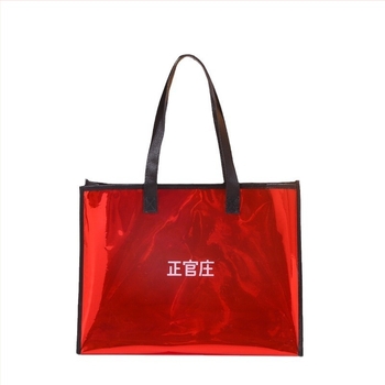 Prozirna PVC torba za kupovinu s naramenicom, prilagodljiva dvostruka debljina, univerzalna torba