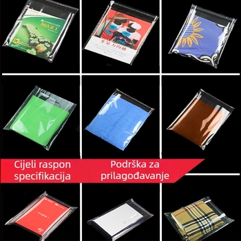 Samozaljepiva vrećica za odjeću – prozirna plastična vrećica za pakiranje majica, otisnuti logotip, 100% novi materijal