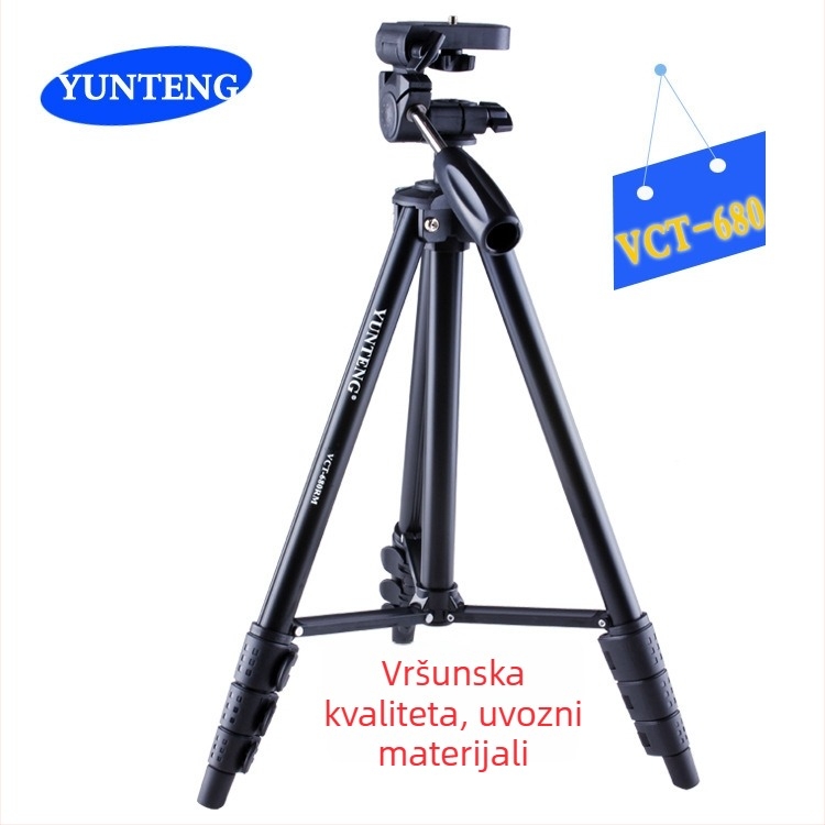 Stativ za kameru Hv680rm s 3D pan/tilt gimbalom, aluminijska legura, 4 sekcije, nosivost 2–5 kg