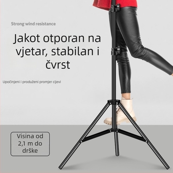 Stativ za mobitel za prijenos uživo s 3-sekcijskom sfernom pan-tilt glavom, podni stalak, univerzalna kompatibilnost, nosivost 2-5 kg