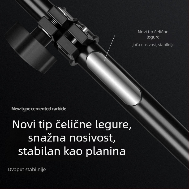 Stativ za mobitel za prijenos uživo s 3-sekcijskom sfernom pan-tilt glavom, podni stalak, univerzalna kompatibilnost, nosivost 2-5 kg