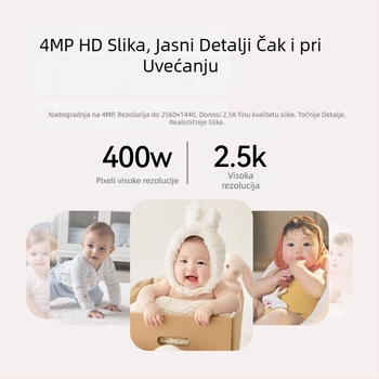 Bežična unutarnja PTZ kamera za nadzor s dvosmjernim zvukom, Pan 355°, Nagib 75°, Horizontalna brzina 70°/s, Vertikalna brzina 30°/s