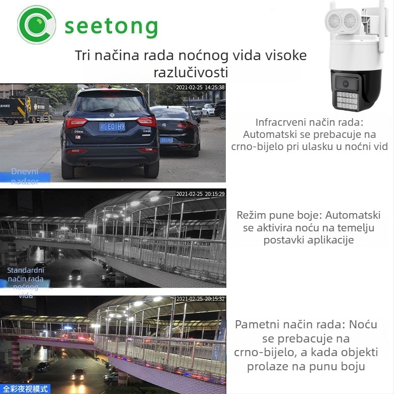 Betty WiFi PTZ dome kamera s noćnim vidom u boji i HD nadzorom, za unutarnju i vanjsku upotrebu