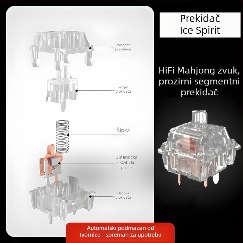 Mehanički prekidač tipkovnice – pet-pin, RGB pozadinsko osvjetljenje, višestruka povezanost (žično, Bluetooth, 2.4G)