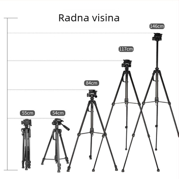 Kamera stativ 3520: PTZ hidraulični gimball, 3 sekcije, nosivost 16-20 kg, materijal željezo