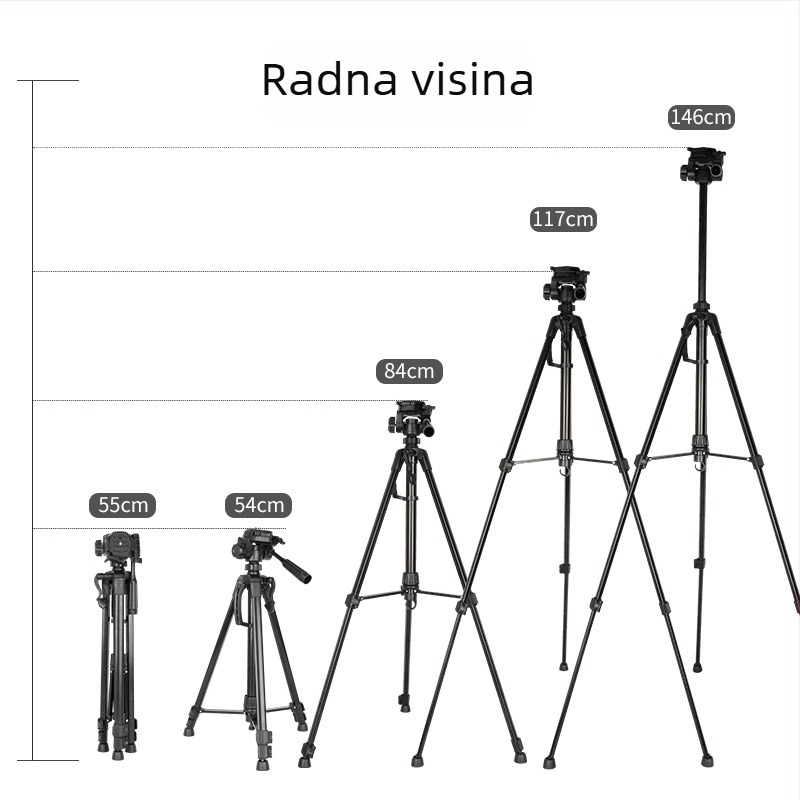 Kamera stativ 3520: PTZ hidraulični gimball, 3 sekcije, nosivost 16-20 kg, materijal željezo