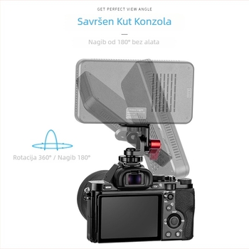 Snail rotirajući gimball za kameru, s hot-shoeom ili vijkom 1/4" (aluminijska legura, horizontalno 360°, vertikalno 180°, težina 100 g)