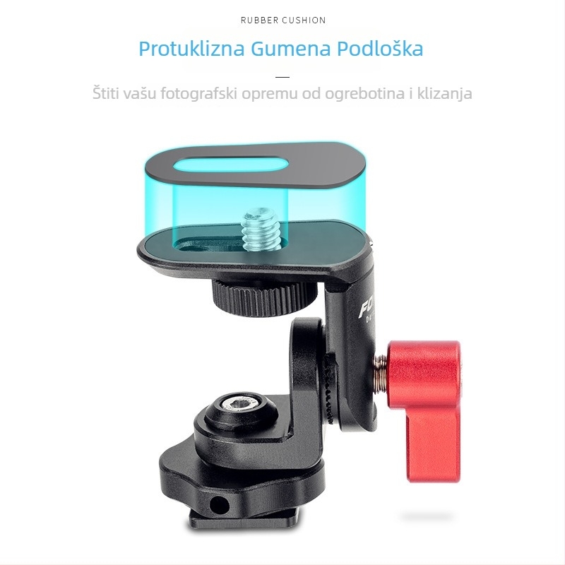 Snail rotirajući gimball za kameru, s hot-shoeom ili vijkom 1/4" (aluminijska legura, horizontalno 360°, vertikalno 180°, težina 100 g)