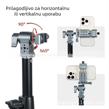 Gimbalni adapter za stativ svjetla | aluminijska legura | vertikalno 90° rotacije, horizontalno 0° | kompatibilno s univerzalnim kamerama s 1/4" navojem na dnu | LEAPLIGHT