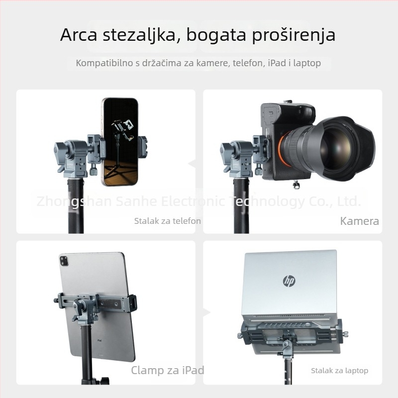 Gimbalni adapter za stativ svjetla | aluminijska legura | vertikalno 90° rotacije, horizontalno 0° | kompatibilno s univerzalnim kamerama s 1/4" navojem na dnu | LEAPLIGHT