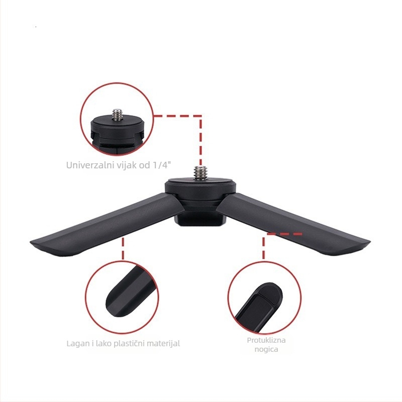 Beizhen Bj-02 ručni gimbal stabilizator sa stativom, ABS plastika, nosivost 1–2 kg, mini stativ za mobitel