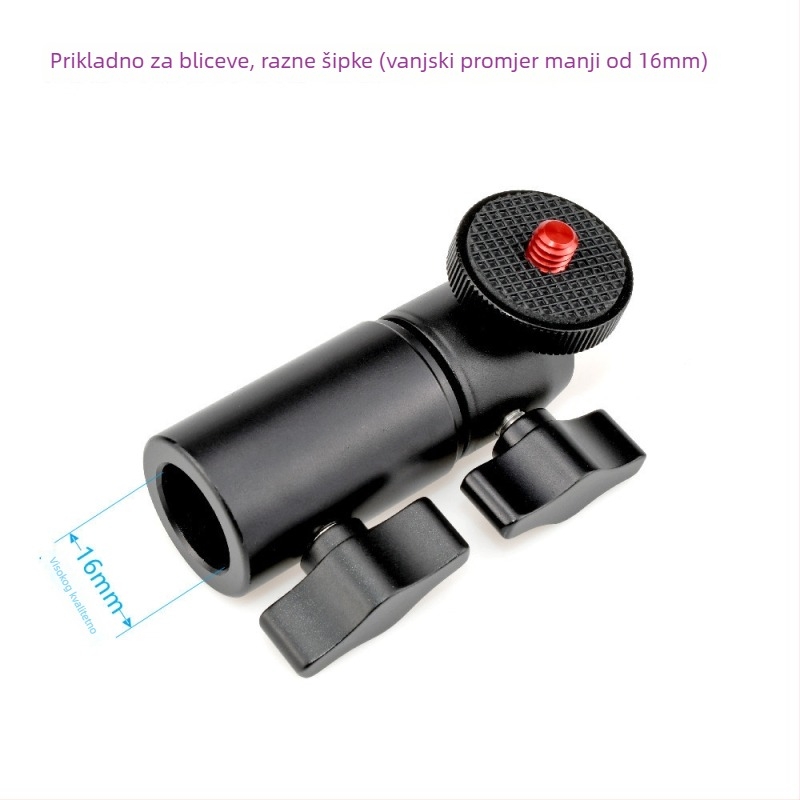 Mini stativ za mobitel i kameru s kugličnom glavom, 1/4-inch navoj, aluminij/nerđajući čelik, vodoravni 360°, okomiti 90°, težina 75,5 g