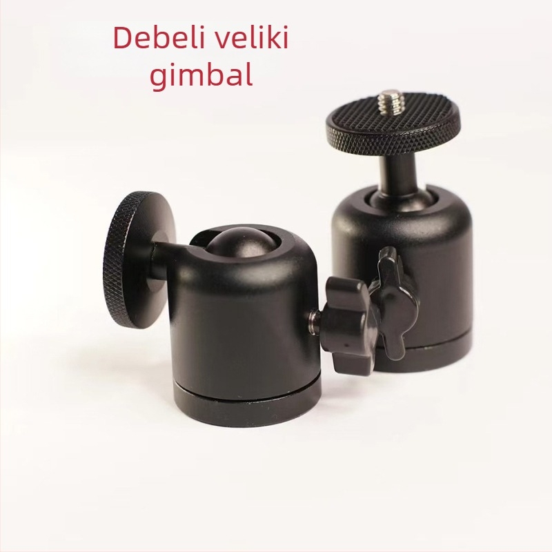 Projektor gimbal od aluminijske legure s mehanizmom zaključavanja, vertikalno 360°, horizontalno 90°, navoj 1/4"-20, težina 101 g