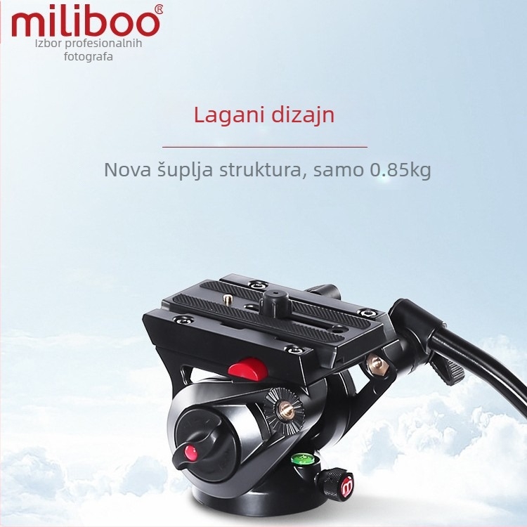 Miliboo 801 Druga generacija Profesionalna PTZ glava s hidrauličkim amortizerom - aluminijska legura, 360° horizontalno, 165° vertikalno, 10 kg, kompatibilno s Mibo