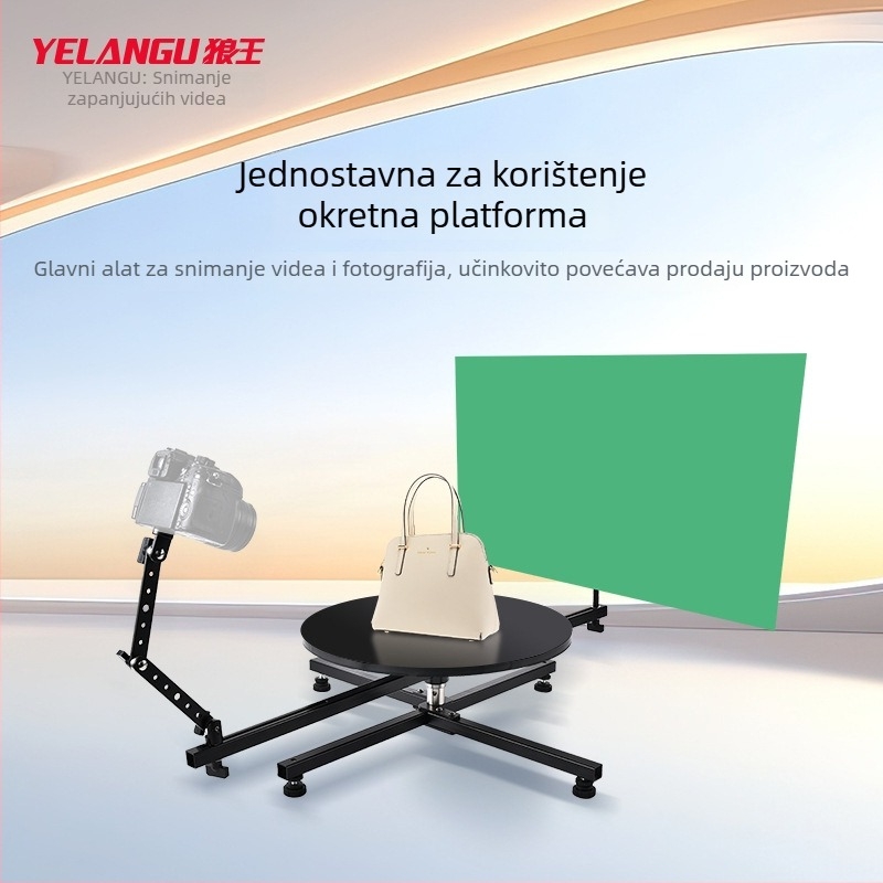 Platforma za fotografiju predmeta s 360° rotacijom, sklopiva, podesivi kut, materijal aluminij/drvo, težina 6,13 kg