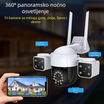 WiFi kamera s 3 osi pan-tilt 360°, 6MP, dan/noć puna boja, bežična, unutarnja/vanjska upotreba, 0.01 lux