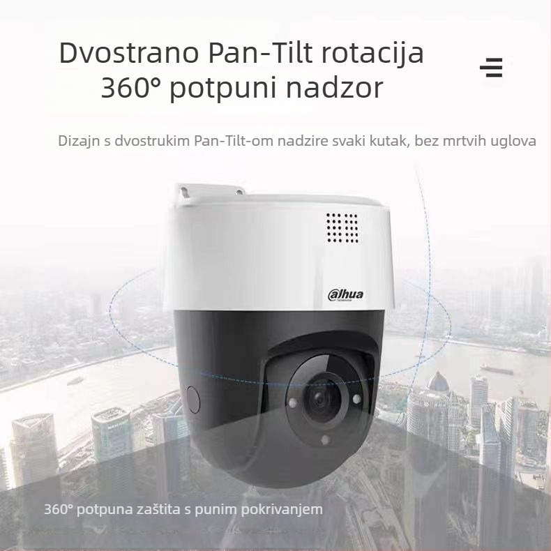 Dahua dom kamera s niskim osvjetljenjem 0.001 lux, SNR >50 dB, radna temperatura -5 do 55 °C, napajanje 5.5 V