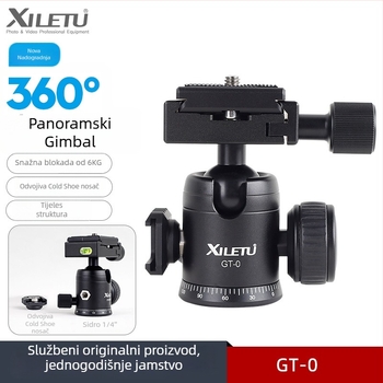 Stativ s kugličnom glavom za univerzalnu kameru — 360° horizontalno okretanje, aluminijska legura, unutarnja i vanjska uporaba