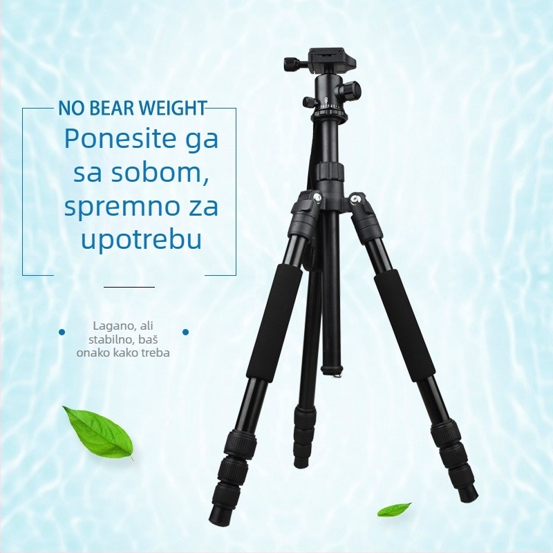 Stativ za DSLR i telefon s kugličnom glavom, 4-dijelni aluminijski spoj, pločica brzog otpuštanja, nosivost 6 kg