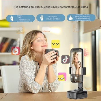 Vernon Q11 360°/90° pan-tilt držač za telefon s AI prepoznavanjem lica i automatskim praćenjem (ABS)