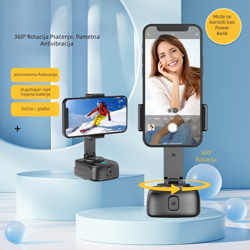 Vernon Q11 360°/90° pan-tilt držač za telefon s AI prepoznavanjem lica i automatskim praćenjem (ABS)