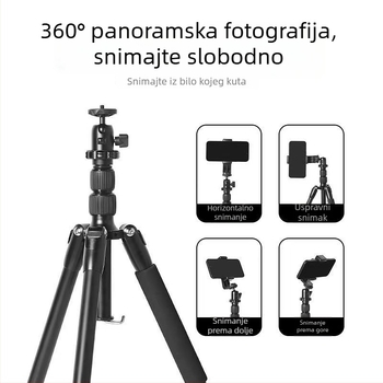 Stativ s kugličnom glavom, 5 dijelova, aluminijska legura, pločica brzog otpuštanja, nosivost do 2 kg