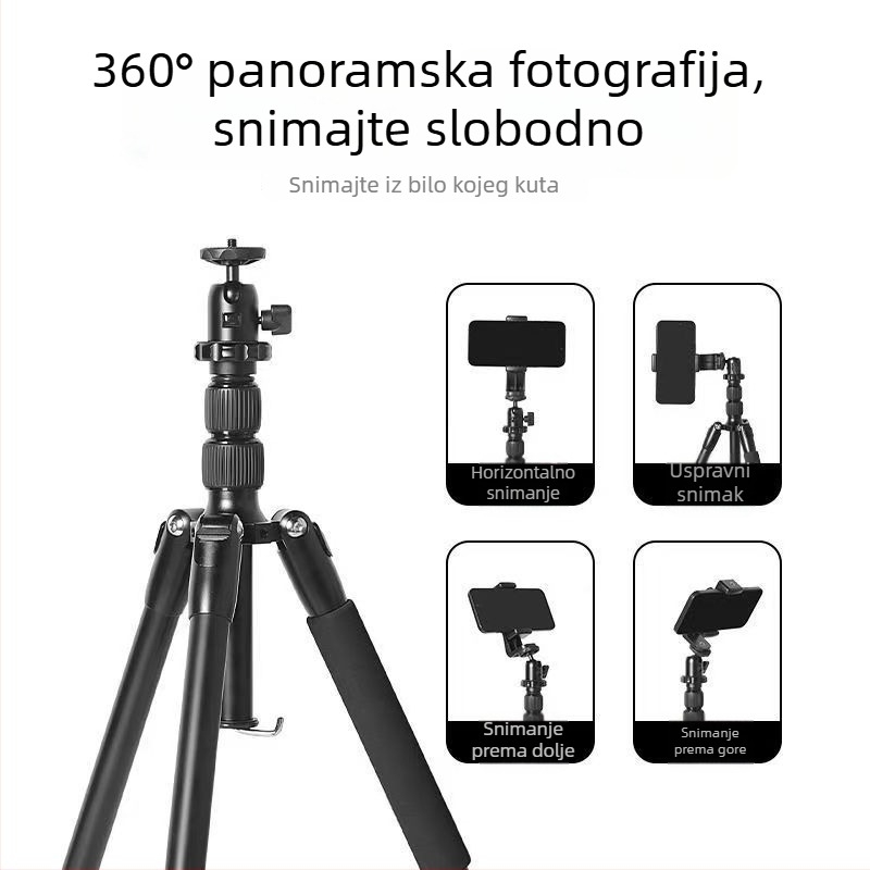 Stativ s kugličnom glavom, 5 dijelova, aluminijska legura, pločica brzog otpuštanja, nosivost do 2 kg