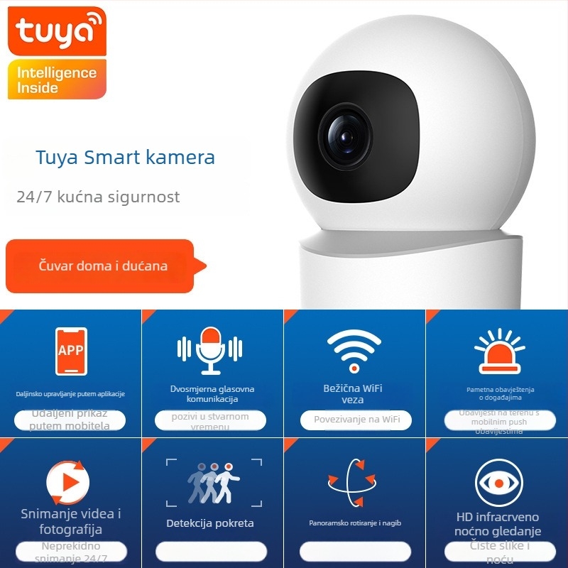 Graffiti Intelligent Unutarnja kamera PTZ 355° horizontalno, 75° vertikalno; brzina horizontalno 70°/s, vertikalno 30°/s; napajanje 5V