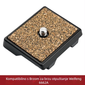 Ploča za brzo otpuštanje, aluminijska legura, 1/4-inčno sučelje, nosivost 6–10 kg, model 6662A