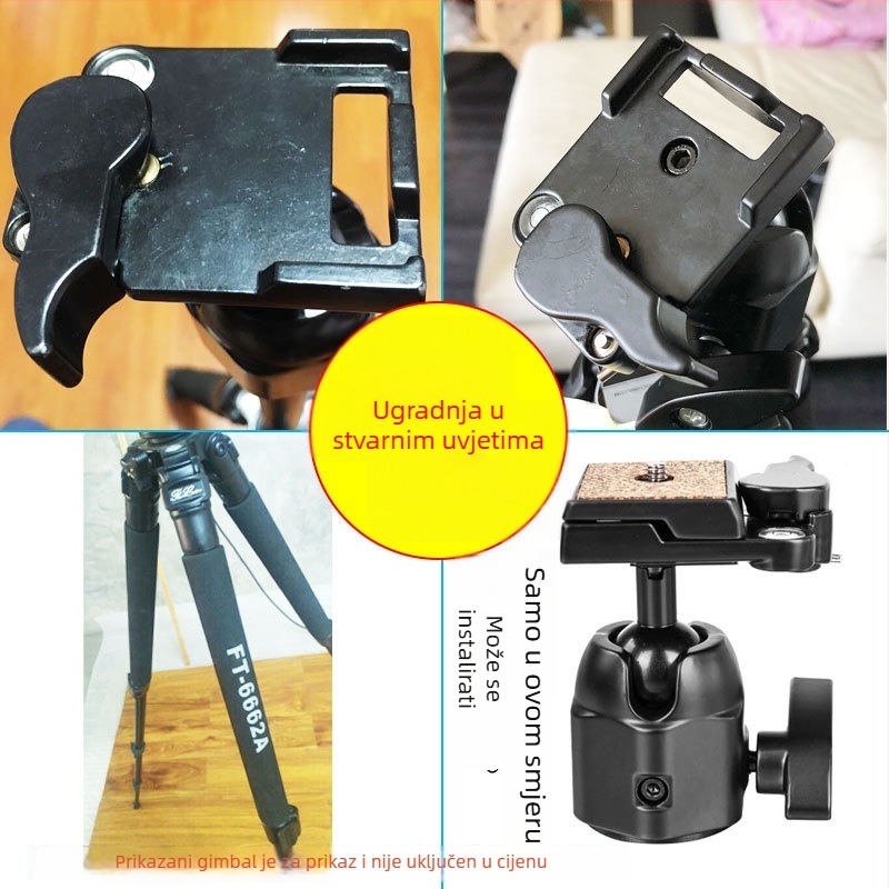 Ploča za brzo otpuštanje, aluminijska legura, 1/4-inčno sučelje, nosivost 6–10 kg, model 6662A