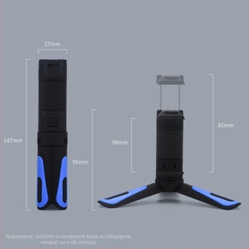 Stativ za mobitel za livestream, ABS materijal, 45° vertikalno okretanje, 80 g, stolni držač