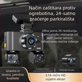 Prednja i stražnja dash cam 2160P, 170° širok ugao, 3,0-inčni dodirni zaslon, WiFi