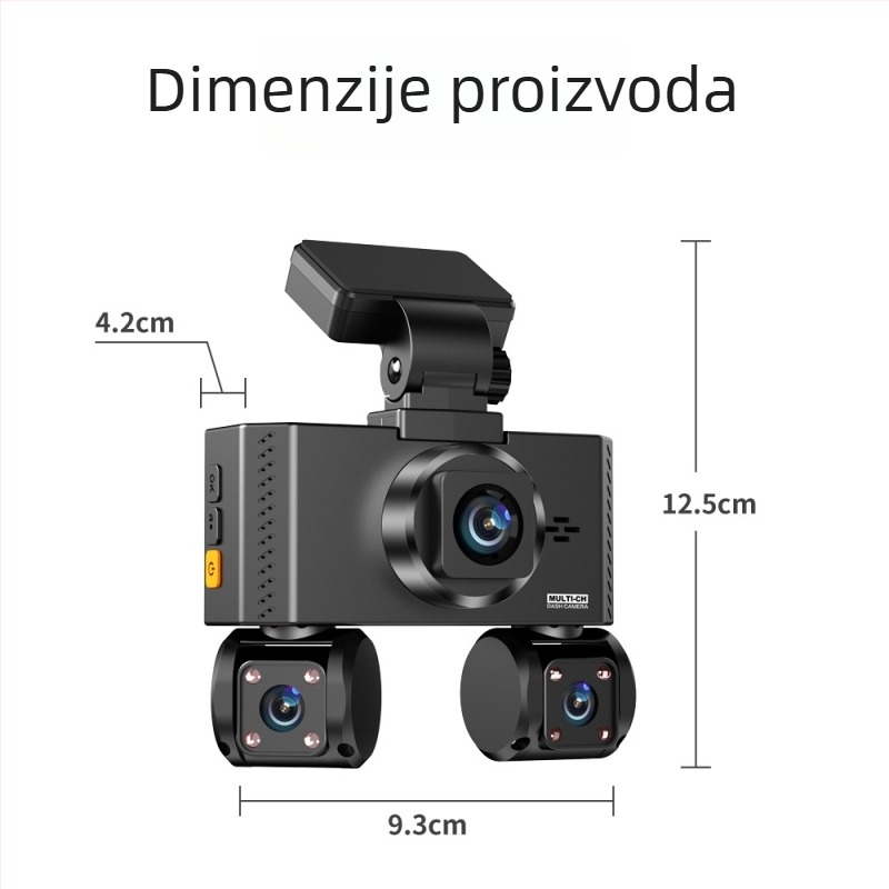 Prednja i stražnja dash cam 2160P, 170° širok ugao, 3,0-inčni dodirni zaslon, WiFi