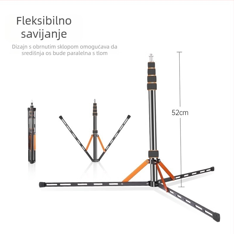 LS-255 Stalak za fotografsku rasvjetu s reverzibilnim sklopom, prijenosni aluminijski stativ za Godox bljeskalicu