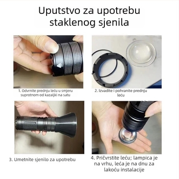Ručna LED svjetiljka za fotografiju s 20W, 120° snop, domet do 100 m, vijek LED 10000 sati, baterija 18650