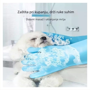 Rukavice za kupanje kućnih ljubimaca za mačke, protiv ogrebotina, protiv uboda, produžena duljina