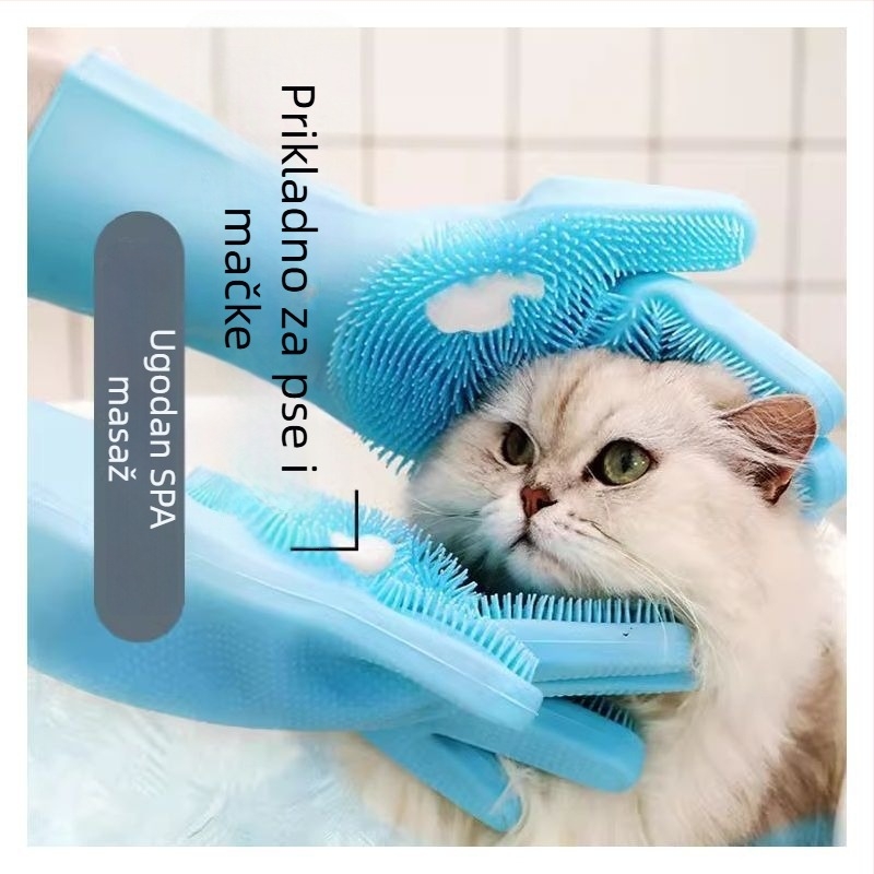 Rukavice za kupanje kućnih ljubimaca za mačke, protiv ogrebotina, protiv uboda, produžena duljina