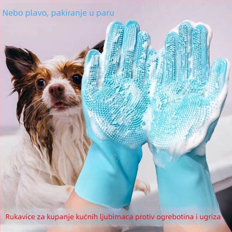 Rukavice za kupanje kućnih ljubimaca za mačke, protiv ogrebotina, protiv uboda, produžena duljina