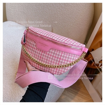 Ženska quiltirana torbica za kaiš – street style, PU materijal, zima 2024, podstava poliester, džep za telefon