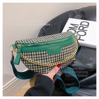 Ženska quiltirana torbica za kaiš – street style, PU materijal, zima 2024, podstava poliester, džep za telefon