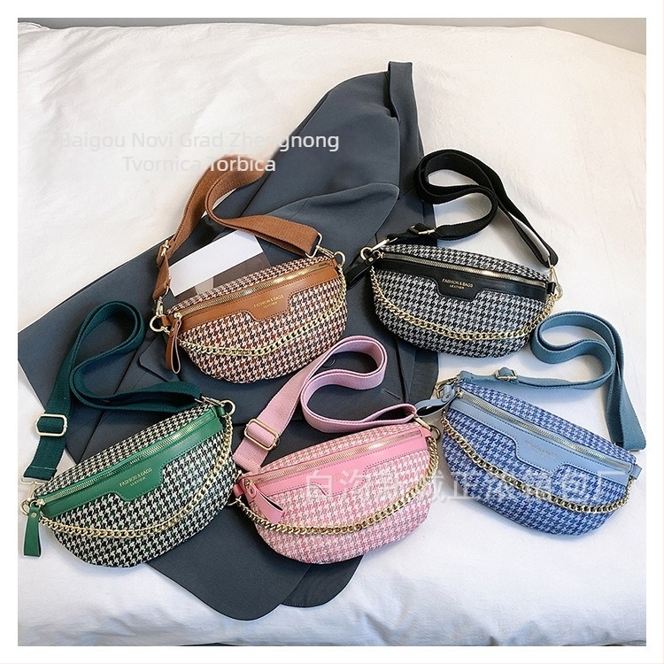 Ženska quiltirana torbica za kaiš – street style, PU materijal, zima 2024, podstava poliester, džep za telefon