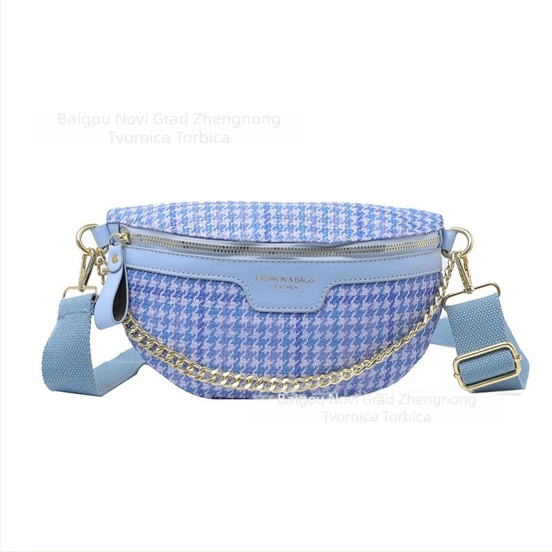 Ženska quiltirana torbica za kaiš – street style, PU materijal, zima 2024, podstava poliester, džep za telefon