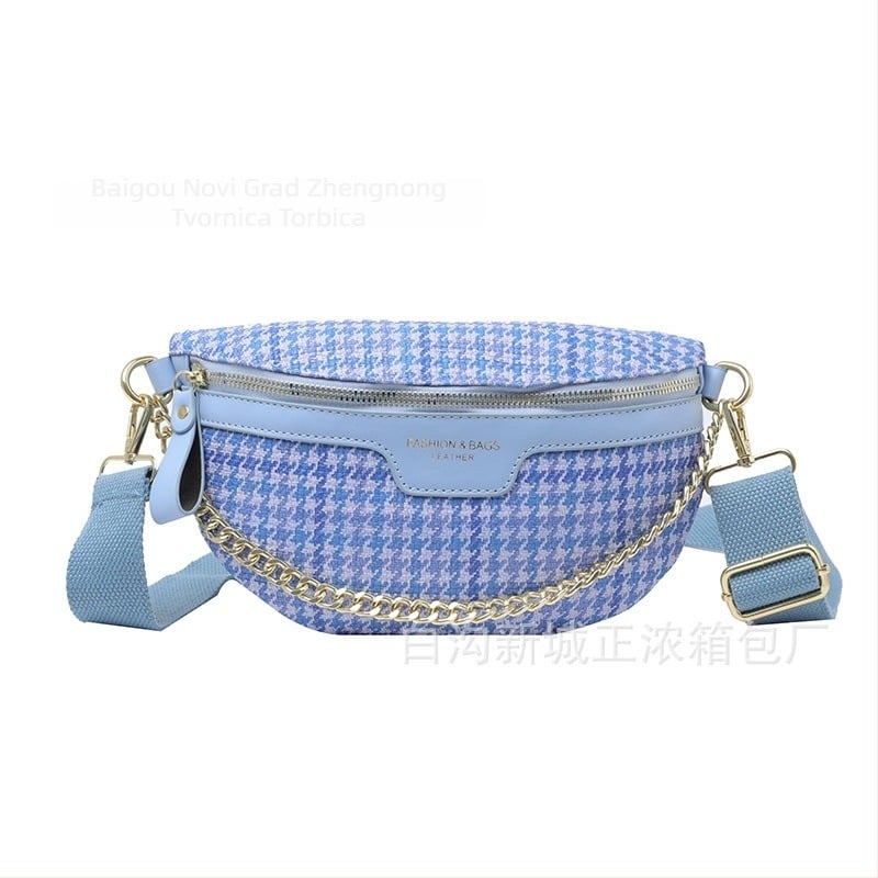 Ženska quiltirana torbica za kaiš – street style, PU materijal, zima 2024, podstava poliester, džep za telefon