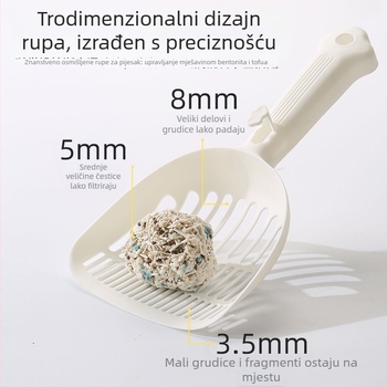 Lopatica za mačji pijesak s finim otvorima – dva u jednome za tofu mačji pijesak