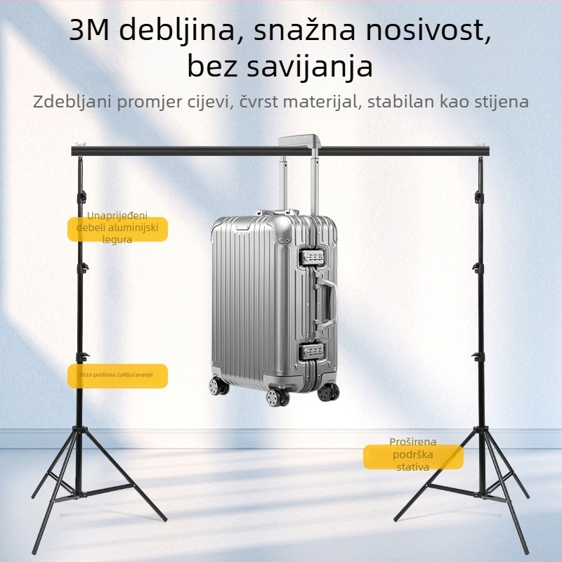 Stativ za foto pozadinu – prijenosni aluminijski, za portretno fotografiranje i prijenos uživo (aluminij; prijenosni; portretno fotografiranje i prijenos uživo)