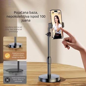 Stolni držač za tablet i telefon, podesiva visina, izvučni i rotirajući, plastična konstrukcija za snimanje videa i fotografiranje