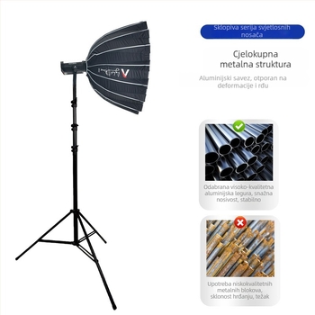 4 m aluminijski stalak za rasvjetu za film i TV te prijenos uživo, 4-dijelni, promjer cijevi 22 mm, srednji promjer cijevi 40/35/30/25 mm