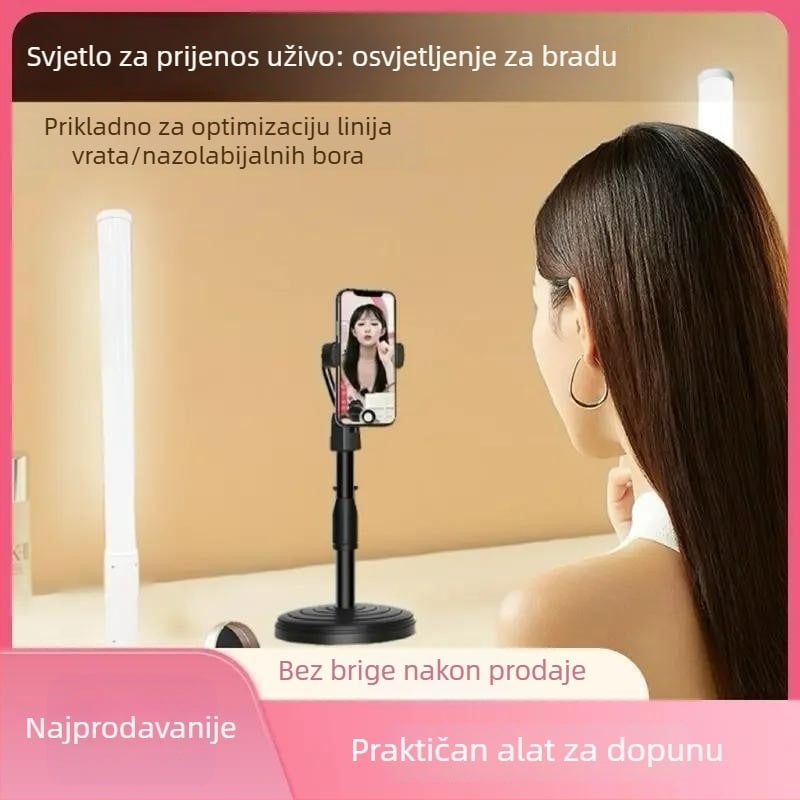 Prijenosno fotografijsko osvjetljenje za livestream — 13W, regulacija jačine, podesiva temperatura boje, s neovisnim napajanjem.