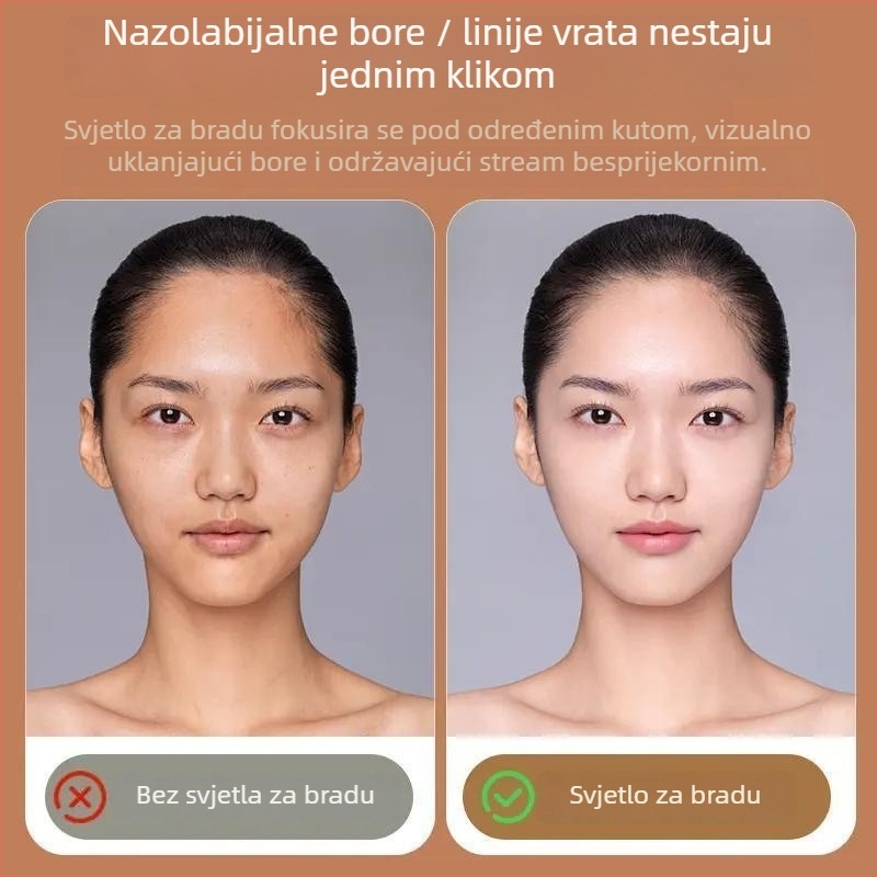 Prijenosno fotografijsko osvjetljenje za livestream — 13W, regulacija jačine, podesiva temperatura boje, s neovisnim napajanjem.